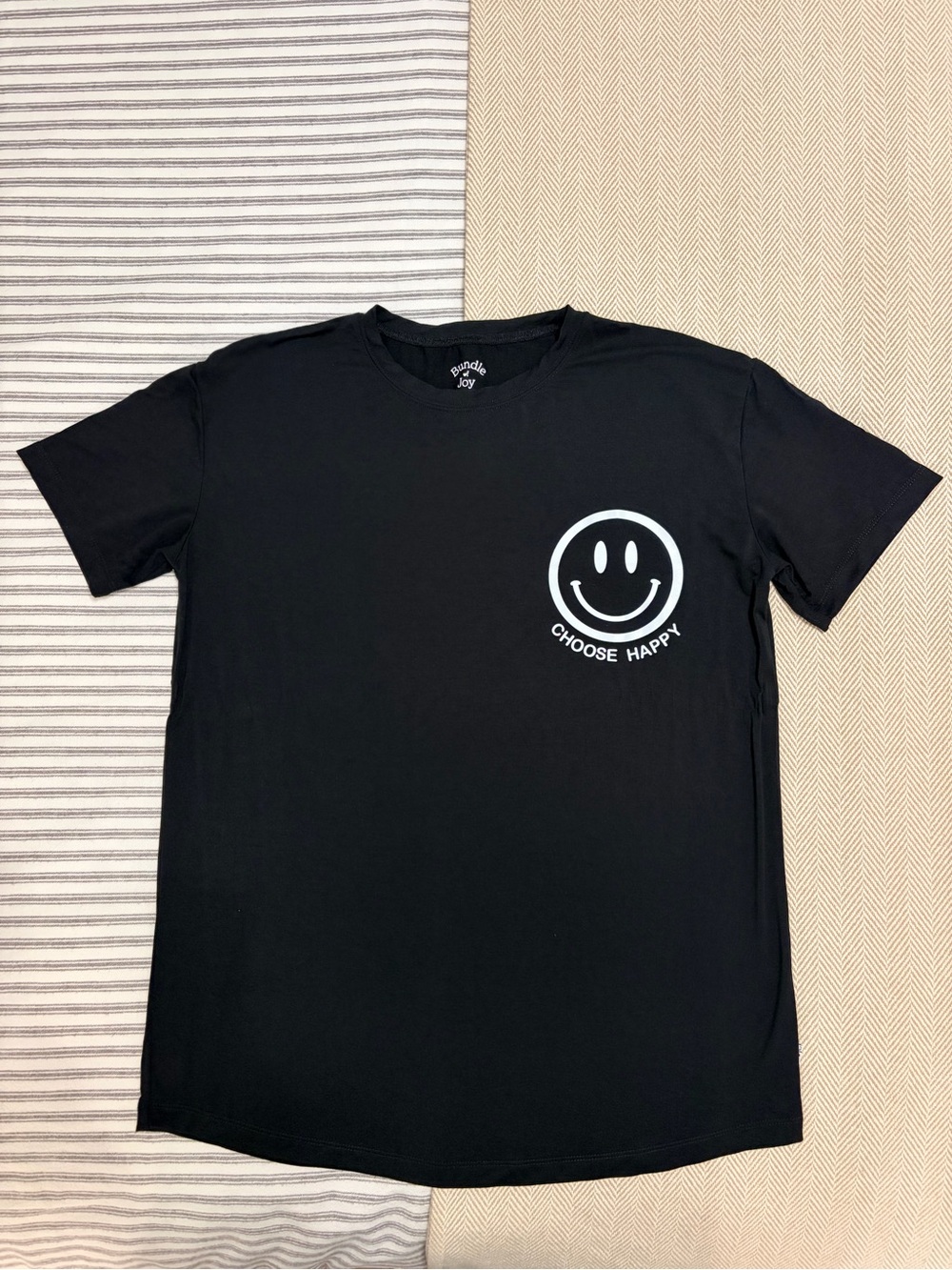 Bundle Of Joy Company BOJC Choose Happy Smiley Face Bamboo T-Shirt Graphic Tee